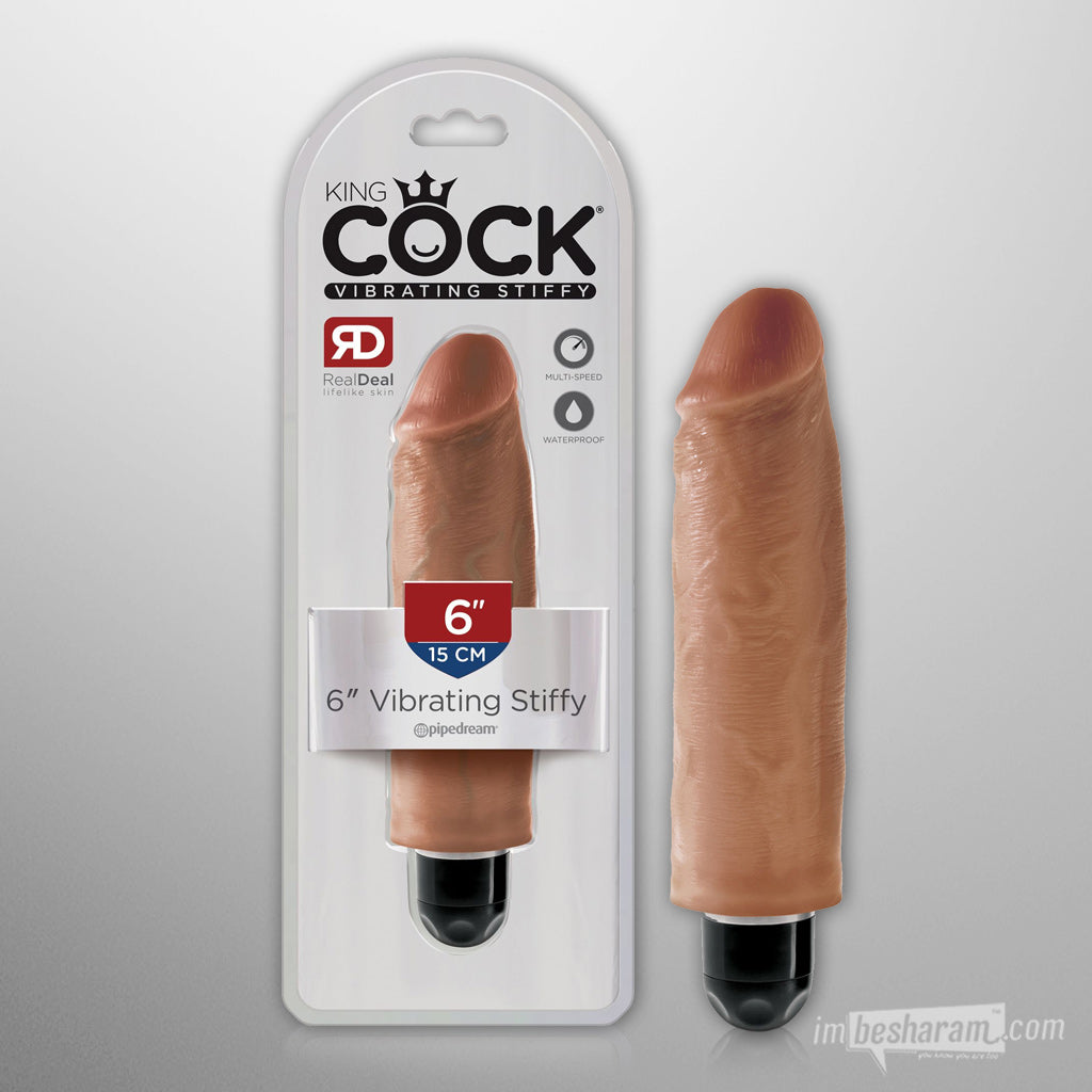 King Cock 6" Stiffy Realistic Dildo + Vibration