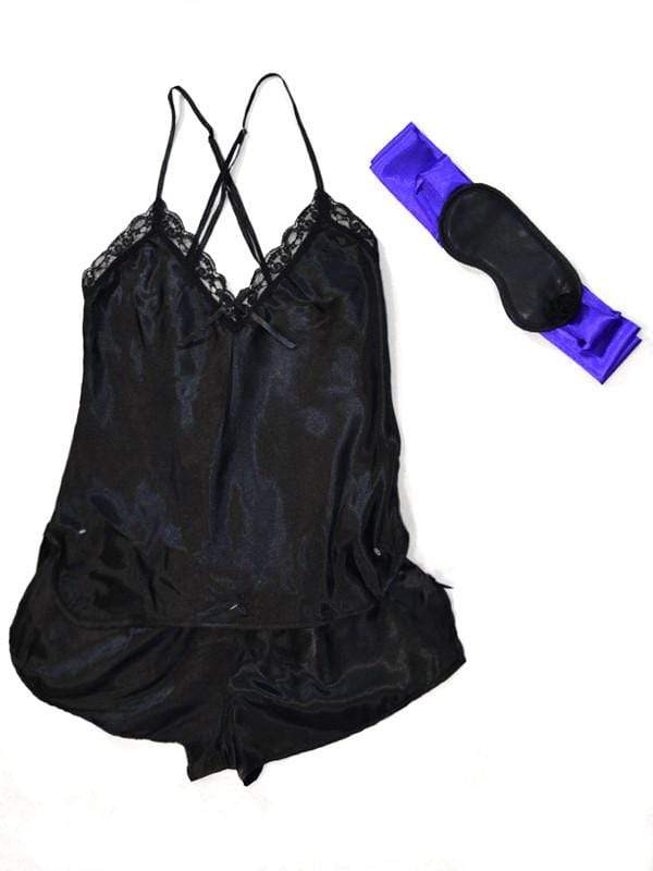 Sunny Leone Worn Babydoll With Plush mask