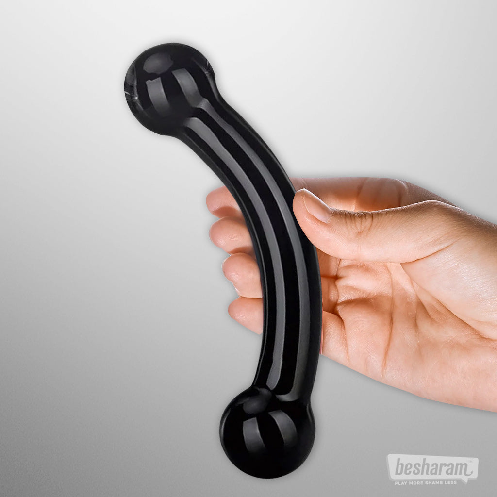 Glas Double Bull Black Dildo