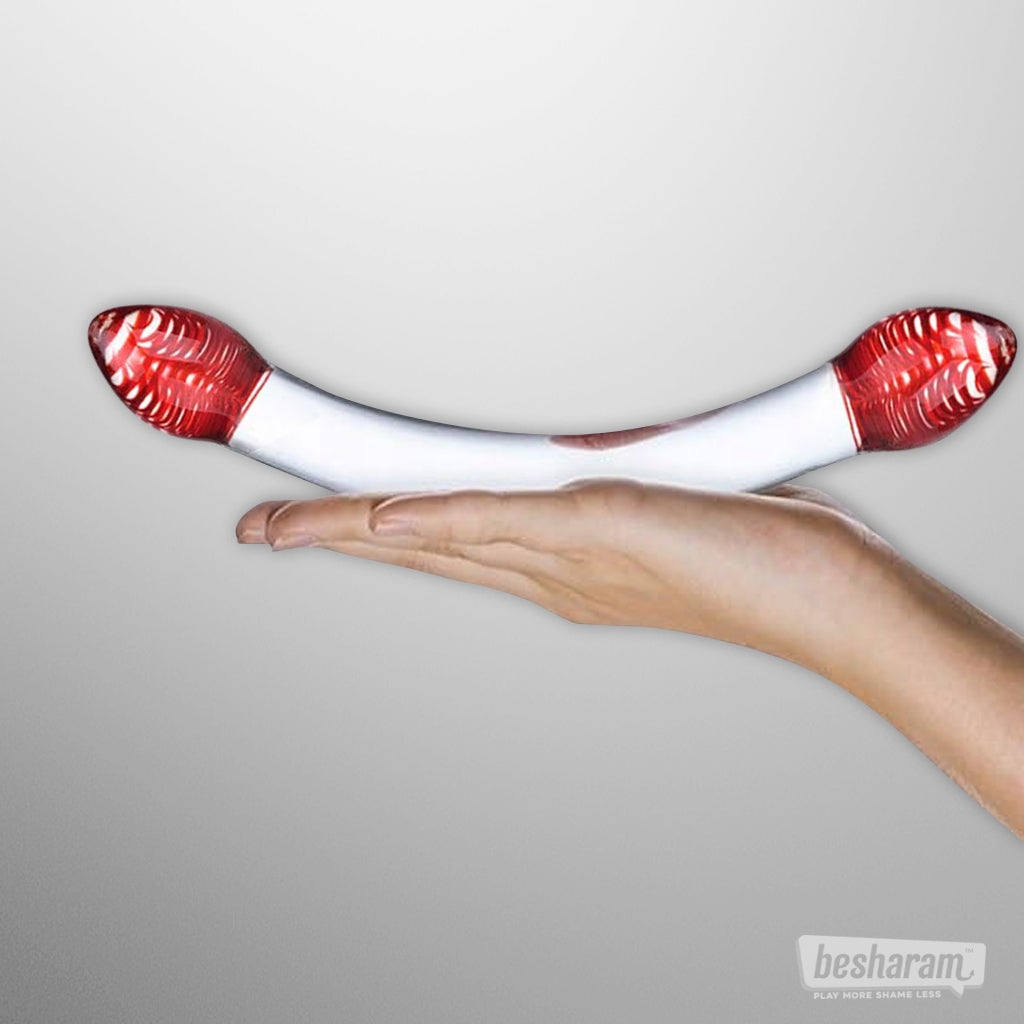 Glas Red Head Double Dildo