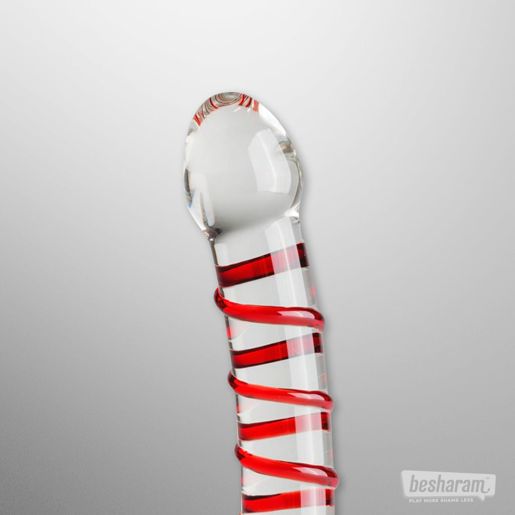 Gildo Glass Ribbed Red Dildo