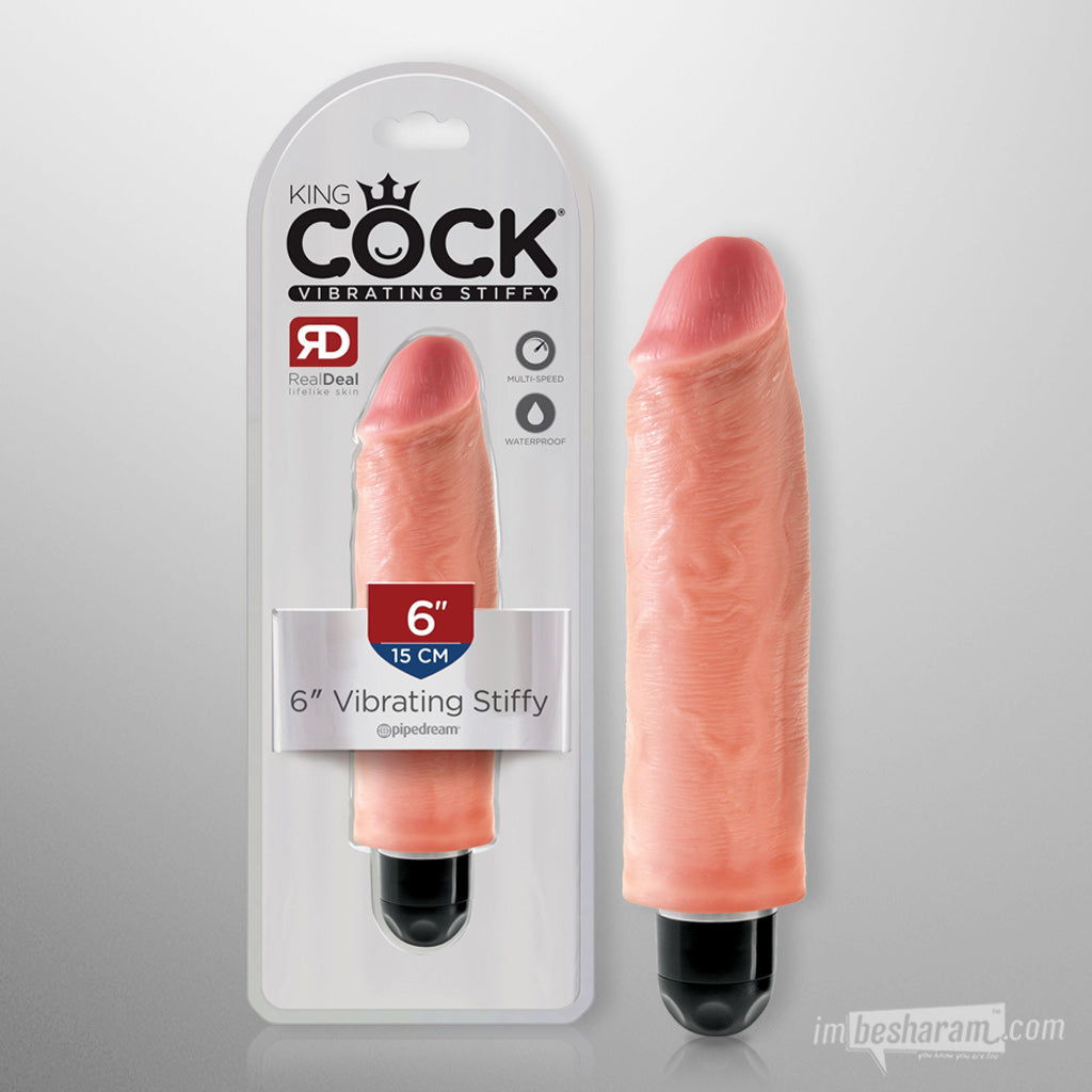King Cock 6" Stiffy Realistic Dildo + Vibration