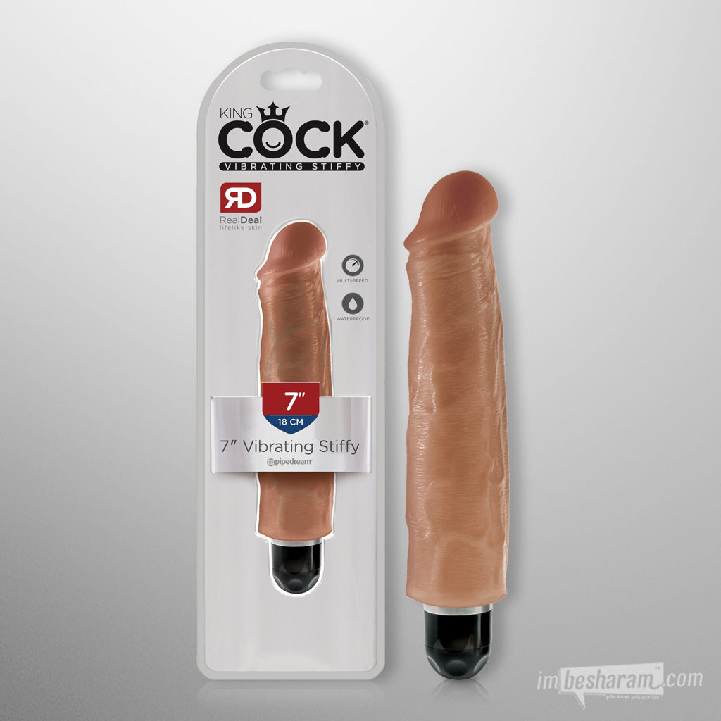 King Cock 7" Stiffy Realistic Dildo + Vibration