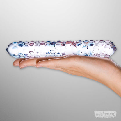 Glas Purple Rose Nubby Dildo