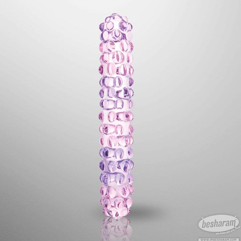 Glas Purple Rose Nubby Dildo